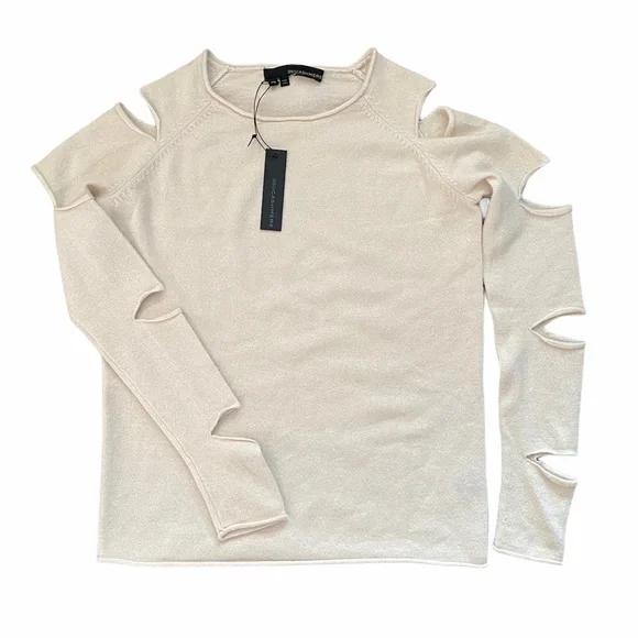 360 Cashmere Cream Cutout Cashmere Sweater Extra Small - Picture 2 of 11